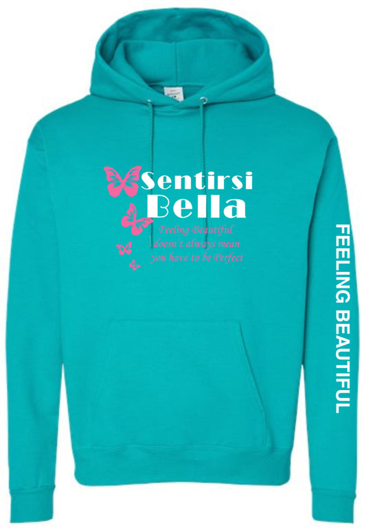 4 Pink Butterflies Hoodie (sleeve)